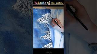 Winter mountains in watercolor tutorial part 45 [upl. by Lucais]