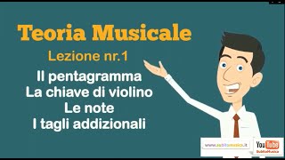 Teoria musicale  Lezione nr1  SubitoMusica  Pentagramma chiave di violino note tagli [upl. by Sulihpoeht825]