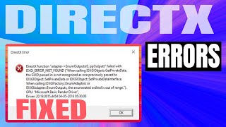 How To Fix Directx Error When You Run A Game  Directx Encountered An Unrecoverable Error [upl. by Papke]