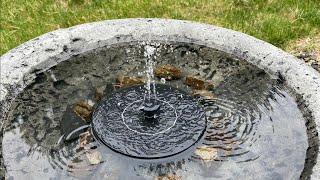 Solar Fountain Floating Pump to go in Garden Bird Bath or Pond Review [upl. by Ursuline]