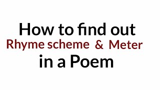 Rhyme scheme amp Meter  Metre in English Literature [upl. by Yves630]