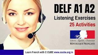 DELF A1 A2 Listening 25 Activities Practice online  French Listening Practice for Beginners [upl. by Nomannic]