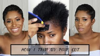 How I Cut Relax amp Style My Short Hair At Home Pixie Cut [upl. by Eissehc]