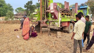 Borewell Drilling  3 Hp Motor 120 Feet Deep boring With Coconut water checking Method  Borewells [upl. by Ramyar]