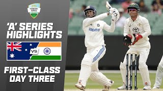 Australia A v India A  Firstclass match two  Day 3 [upl. by Nate]