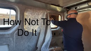 Vauxhall Vivaro Campervan Build 09 Carpet Lining How Not To Do It [upl. by Zetnom209]