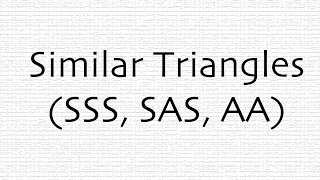 Similar Triangles SSS SAS AA [upl. by Bergren]