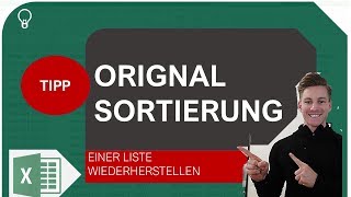 Original Sortierung einer Excel Liste wiederherstellen [upl. by Eem]