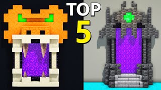 TOP 5 Nether Portal Designs in Minecraft [upl. by Htebazil]