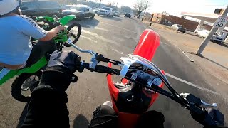 2021 CRF150RB VS 2021 KX100 BREAKING IN MY NEW DIRTBIKE [upl. by Nerrual]