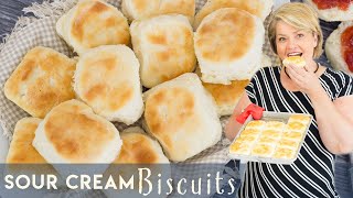 Make Sour Cream Biscuits with only 4 Ingredients [upl. by Assilen]