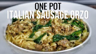 How to Make DELICIOUS Orzo with Italian Sausage in One Pot [upl. by Eecrad]