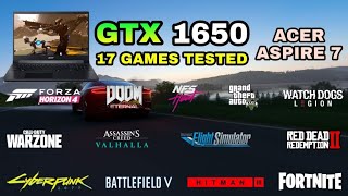 GTX 1650 Laptop  Ryzen 5 5500U  17 Games Tested in 2021  Acer Aspire 7 [upl. by Euqinot8]