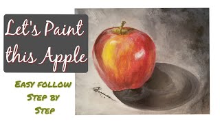 Easy Beginner Acrylic apple painting Lesson [upl. by Anircam]