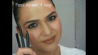 HOW TO Pencil Eyeliner 4 ways [upl. by Peers51]