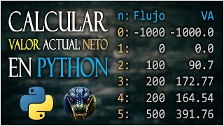 ¡Cómo Calcular el Valor Actual Neto VAN en Python 💰📊 [upl. by Haidabej]