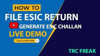 How to File ESIC Return or Generate ESIC Challan  Live Demo 202122 [upl. by Aniwde]