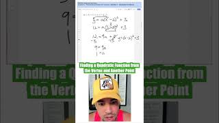 Finding a Quadratic Function from the Vertex and Another Point [upl. by Mcneely]