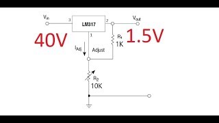 Regulador de voltaje variable con LM317 desde 40V a 15V [upl. by Gareri405]