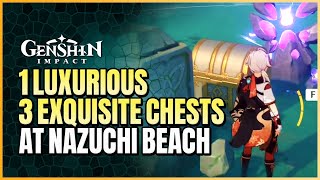 1 Luxurious And 3 Exquisite Chests At Nazuchi Beach Puzzle Guide [upl. by Bozuwa]