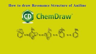 ChemDraw tutorials  How to Draw Resonance Structure of Aniline [upl. by Nahgaem]