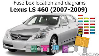 Fuse box location and diagrams Lexus LS460 20072009 [upl. by Orabla]