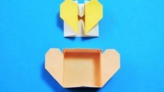 折り紙で作る！ハートの箱の作り方・折り方｜Origami Heart Box [upl. by Hare942]