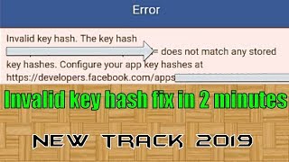 Any game error invalid key hash fix on connecting to Facebook new 2019 trick [upl. by Vadnee]