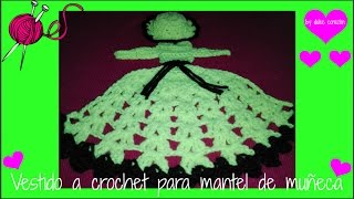 Vestido a crochet para mantel de muñeca by DULCE cORAZÓN [upl. by Agathy]