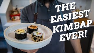 How To Make EASY Kimbap  KOREAN Rice Rolls Recipe  Sushi [upl. by Metts236]