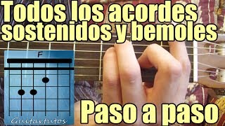 Como tocar acordes de guitarra para principiantes Acordes sostenidos y bemoles [upl. by Etnohc]