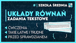 UKŁADY RÓWNAŃ ✅️ Zadania tekstowe  Matematyka  Szkoła Średnia [upl. by Gathers]