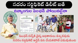 SADAREM I Sadaram Certificate Delete I సదరం సర్టిఫికెట్ డిలీట్ ఐతే దివ్యాంగుల పింఛన్ పోయినట్టేనా [upl. by Asiuol]