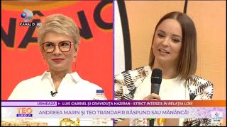 Teo Show 18012022  Provocare Andreea Marin si Teo Trandafir raspund sau mananca [upl. by Etnaud]