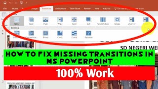 How to Fix Missing Transition on Microsoft Power Point 2016 [upl. by Houston]