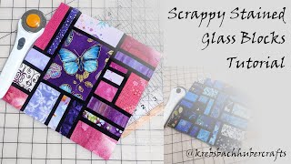 How to Sew a Scrappy Stained Glass Block [upl. by Ahsha]