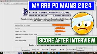 🎯 My RRB PO Mains 2024 Scorecard After Interview 😭 [upl. by Gilleod]