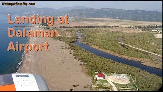 Landing at Dalaman Airport Turkey Flying EasyJet Airbus A320 HD [upl. by Ydolem]