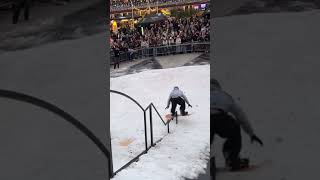 Snowboard broke mid rail shorts snowboarding [upl. by Neeliak]