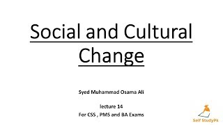 social and cultural change [upl. by Teodoor]