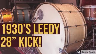 1930s Leedy Spartan 28x14 Bass Drum Test [upl. by Teddy219]