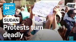 Sudanese protests turn deadly as thousands rally against coup • FRANCE 24 English [upl. by Haslett208]