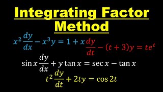 Lecture 6 Integrating Factor Method  Differential Equations [upl. by Redford271]