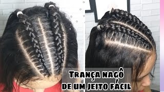 Como fazer trança Nagô De um jeito muito fácil hair style girl [upl. by Ellinnet660]