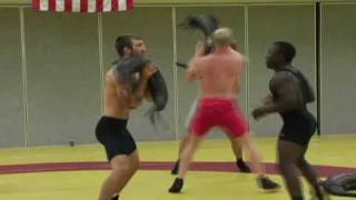 Functional Training with Suples Bulgarian Bag  Demo by Olympic Wrestlers [upl. by Strain]