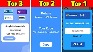 I Got Free 13399  Free Unlimited Weekly Membership In FreeFire From Top 3 Applications [upl. by Denbrook]