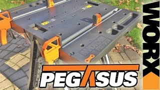 Worx Pegasus Folding Workbench Sawhorse  Review [upl. by Baram]