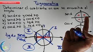 Trigonometria Determinar el cuadrante de los angulos dados [upl. by Akital882]