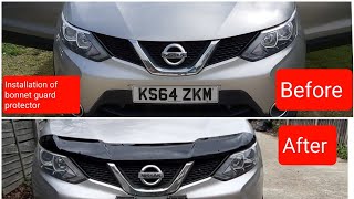 NISSAN QASHQAI BONNET GUARD PROTECTOR INSTALLATION [upl. by Berfield]