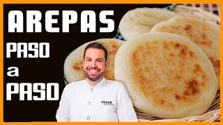 CÓMO hacer AREPAS Venezuela CON QUESO  Cesar Cocinero [upl. by Eirrak]